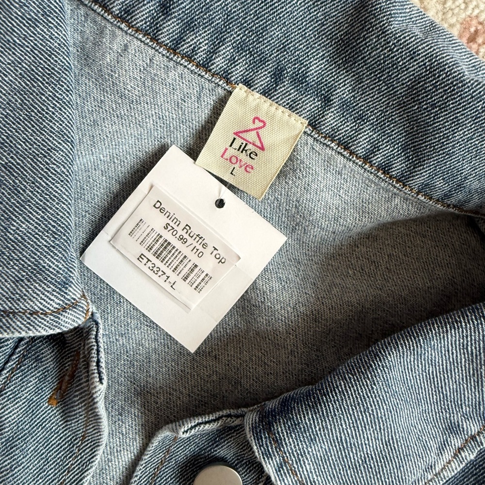 DENIM RUFFLE SLEEVE VEST - Picture 2 of 3